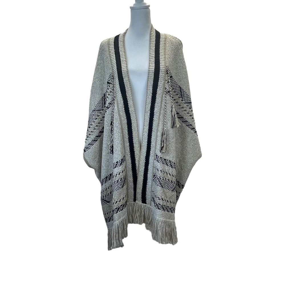 Lucky Brand Cardigan‎ Womens M L Sweater Open Fringed Brushed Knit Tassle NWT